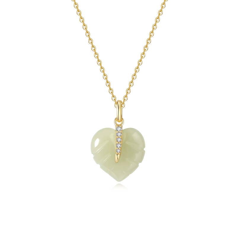 Collier Jade Nephrite Argent 925/Plaqué or