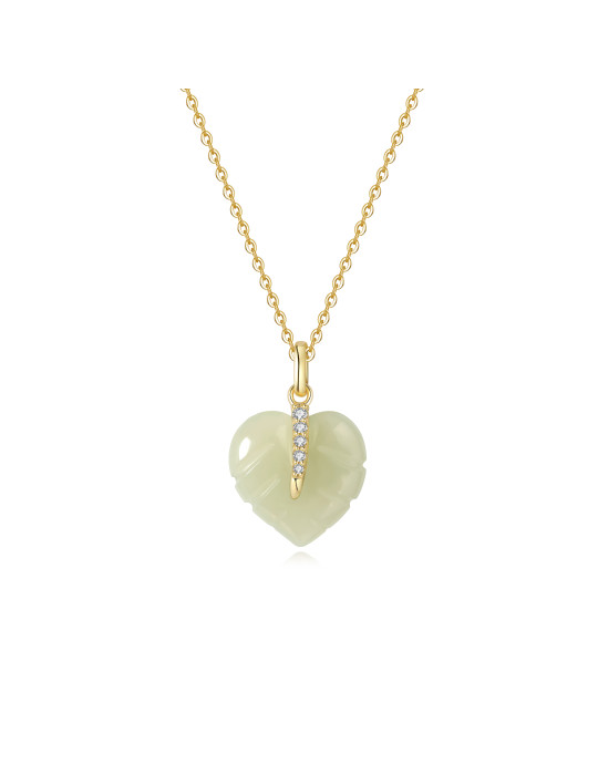 Collier Jade Nephrite Argent 925/Plaqué or