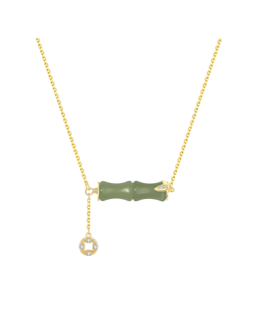 Collier Jade Nephrite Argent 925/Plaqué or