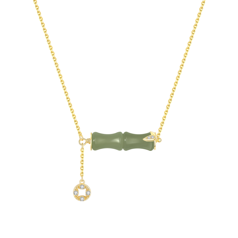 Collier Jade Nephrite Argent 925/Plaqué or
