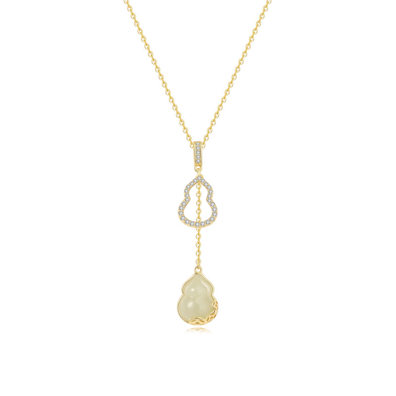 Collier Jade Nephrite Argent 925/Plaqué or