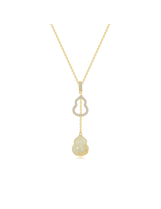 Collier Jade Nephrite Argent 925/Plaqué or