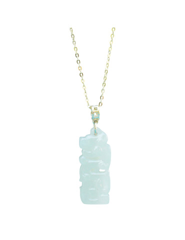 Collier Jade Nephrite Argent 925/Plaqué or