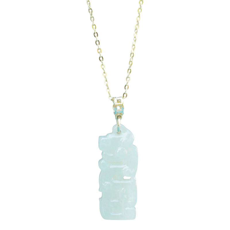 Collier Jade Nephrite Argent 925/Plaqué or