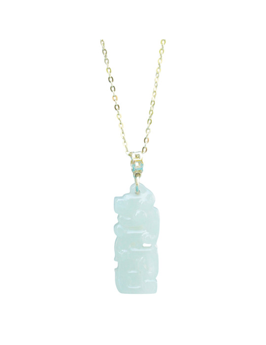 Collier Jade Nephrite Argent 925/Plaqué or