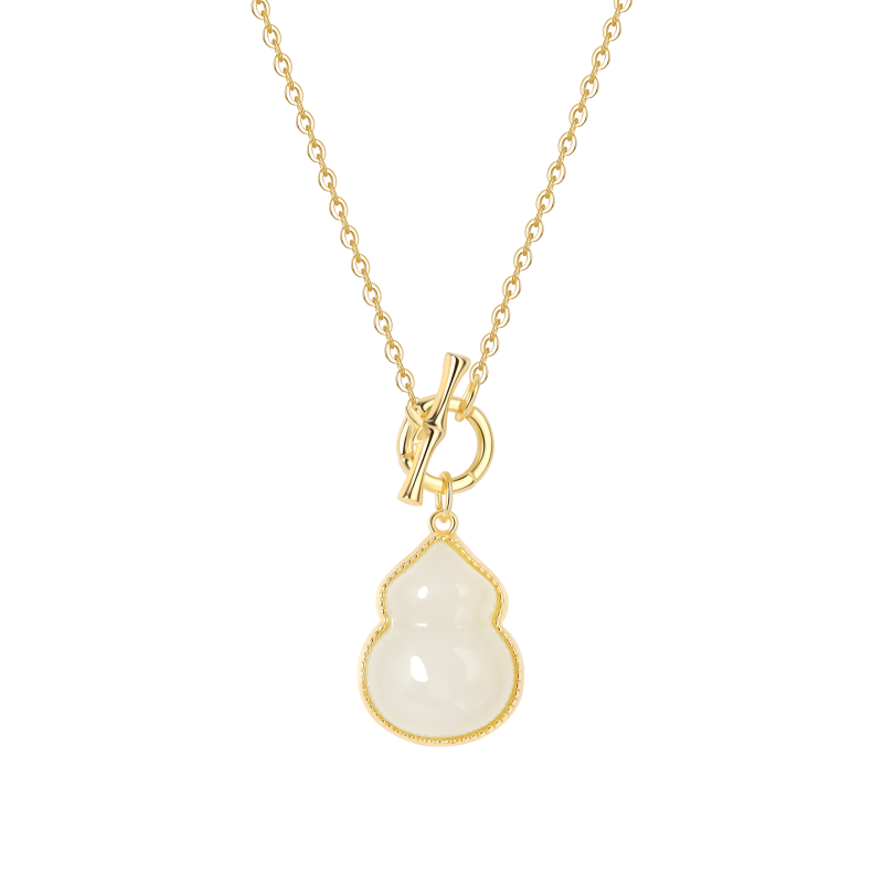 Collier Jade Nephrite Argent 925/Plaqué or