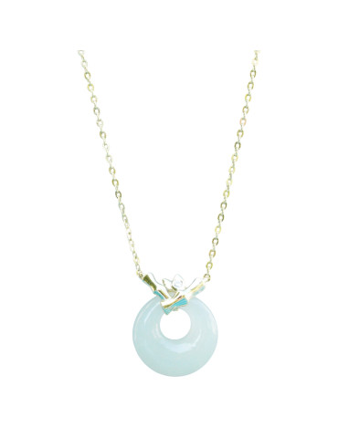 Collier Jade Nephrite Argent 925/Plaqué or