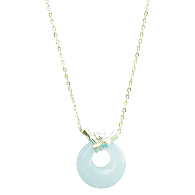 Collier Jade Nephrite Argent 925/Plaqué or