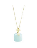 Collier Jade Nephrite Argent 925/Plaqué or