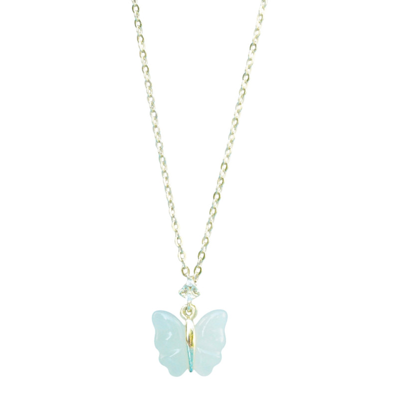 Collier Jade Nephrite Argent 925/Plaqué or