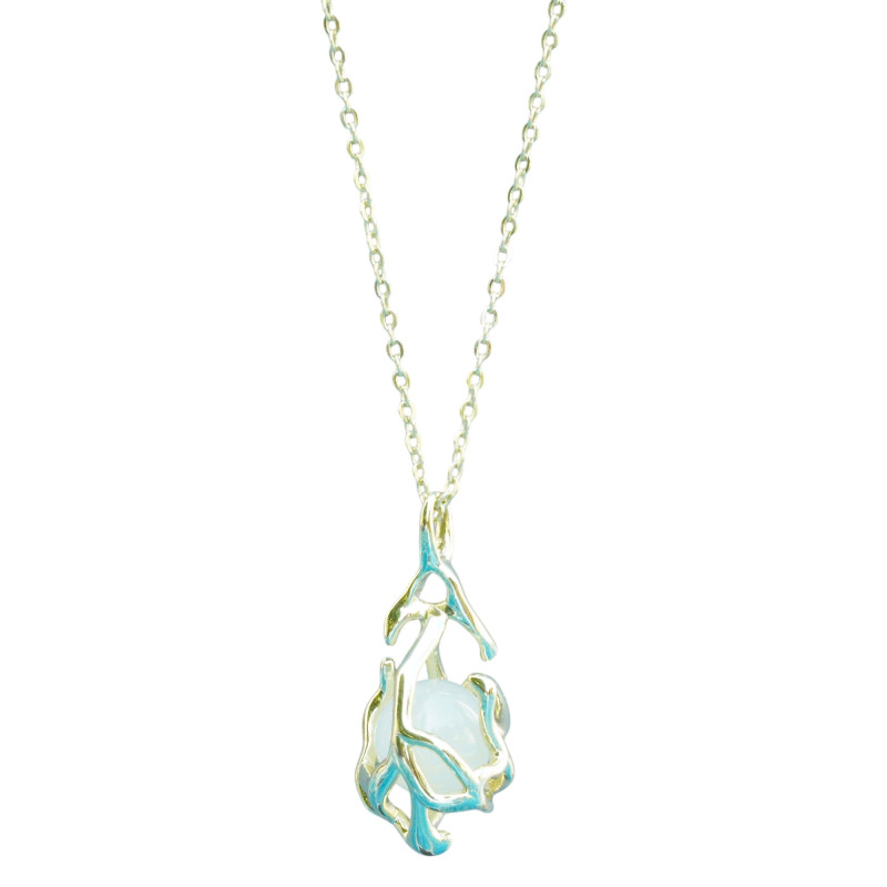 Collier Jade Nephrite Argent 925/Plaqué or