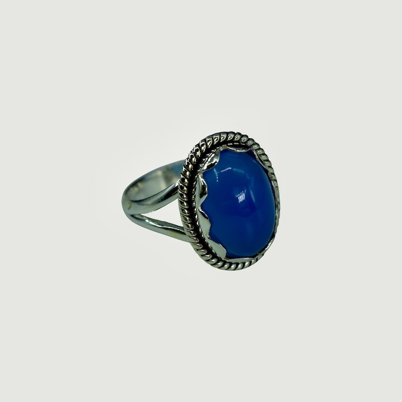 Bague Anita Calcédoine Bleu